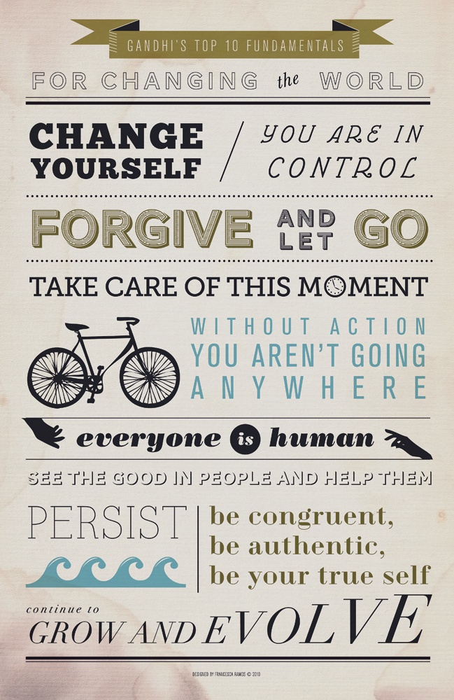  Gandhi's Top 10 Fundamentals for Changing the World