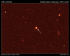 Hubble image showing location of GRB110328A